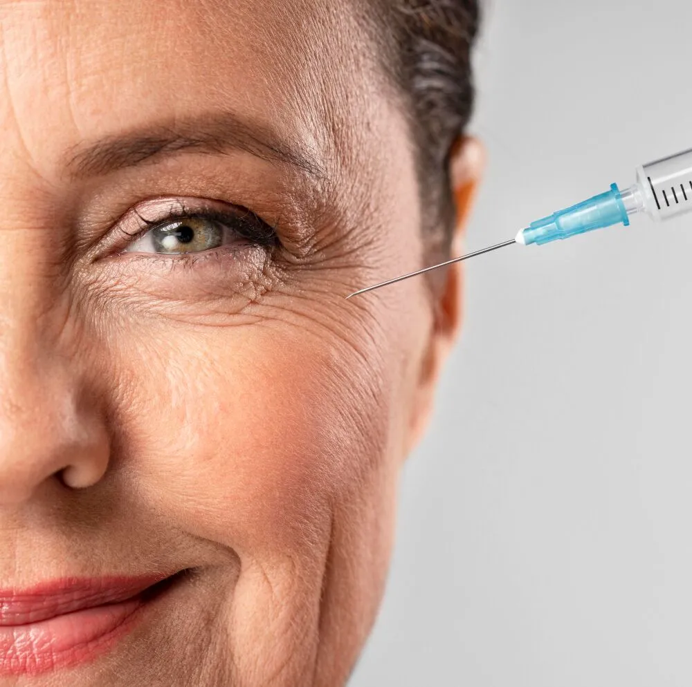 Diagram showing Profhilo injection points on the face for bio-remodelling.